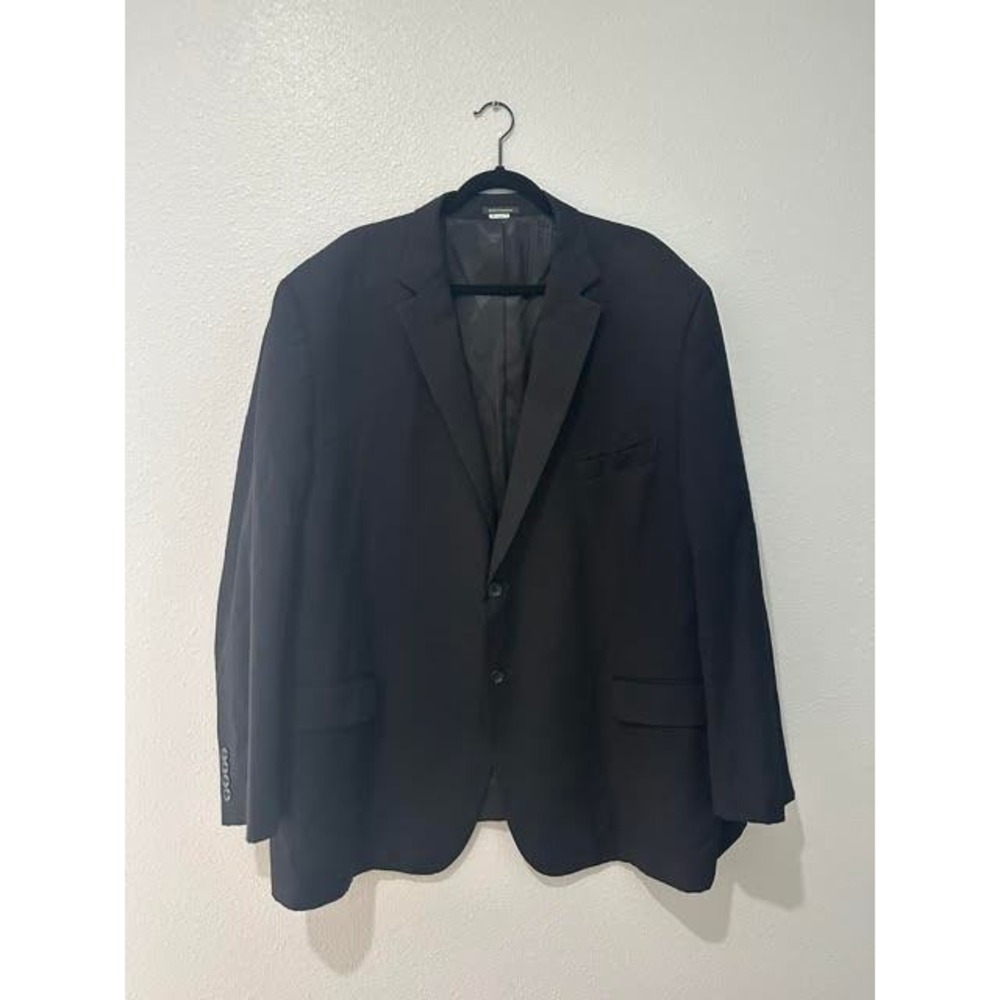Pronto Uomo Mens Black Two Button Blazer Sport Coat Jacket Size 50 Approx